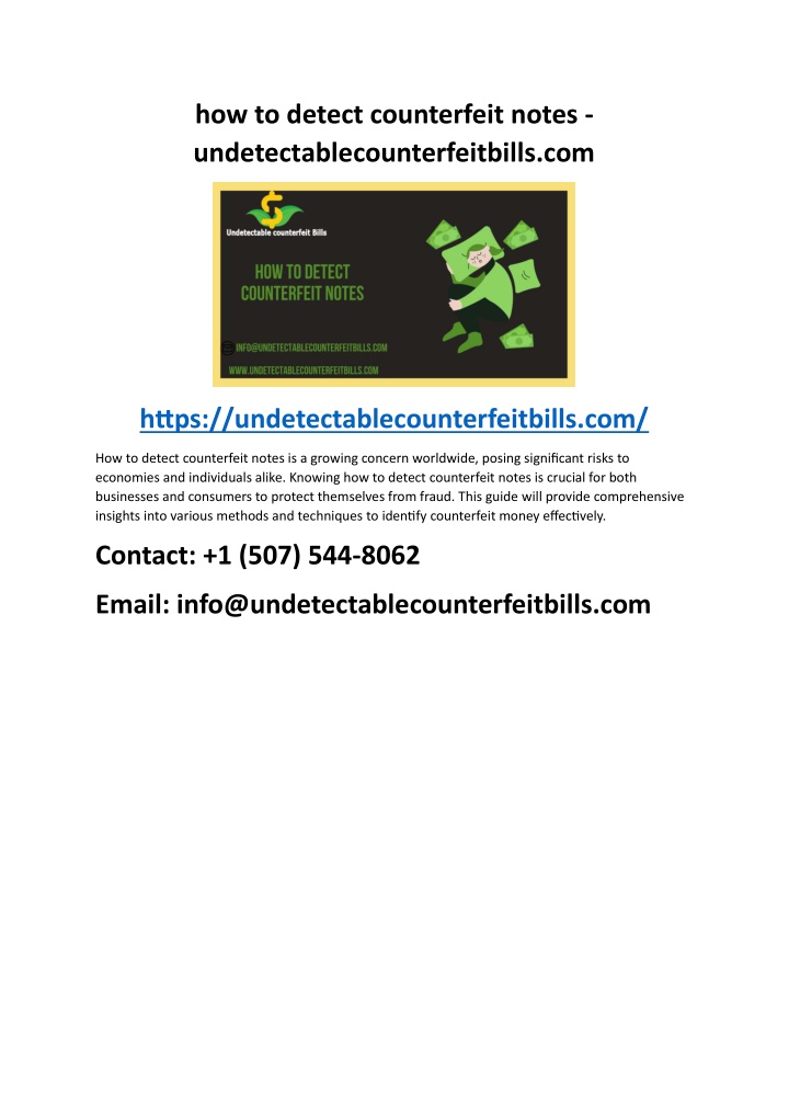 how to detect counterfeit notes n.w
