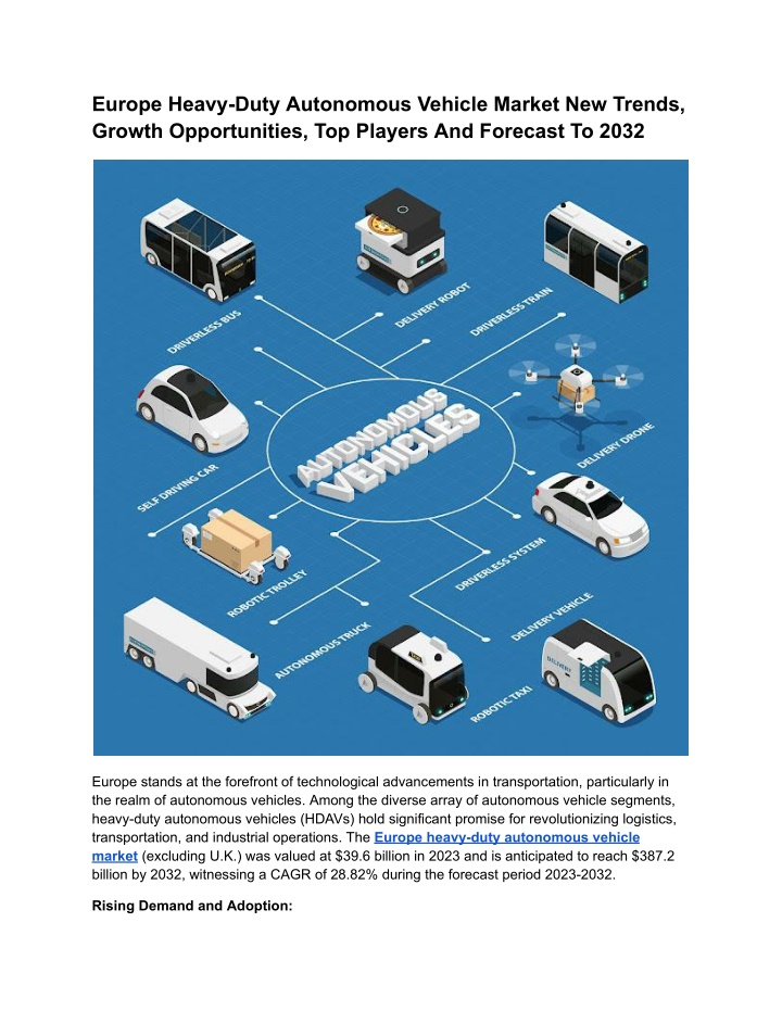 europe heavy duty autonomous vehicle market n.w