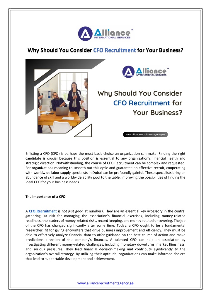 why should you consider cfo recruitment for your n.w