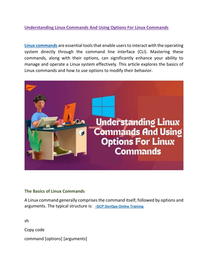 understanding linux commands and using options n.w