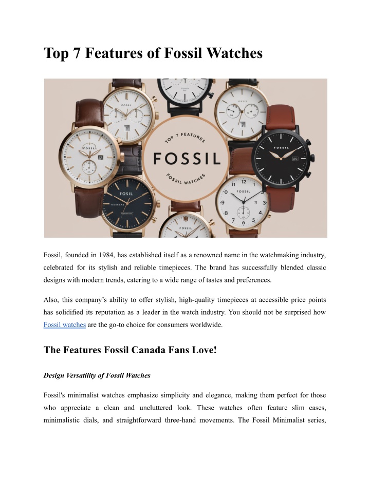 top 7 features of fossil watches n.w