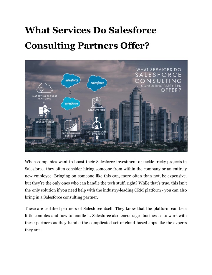 what services do salesforce n.w