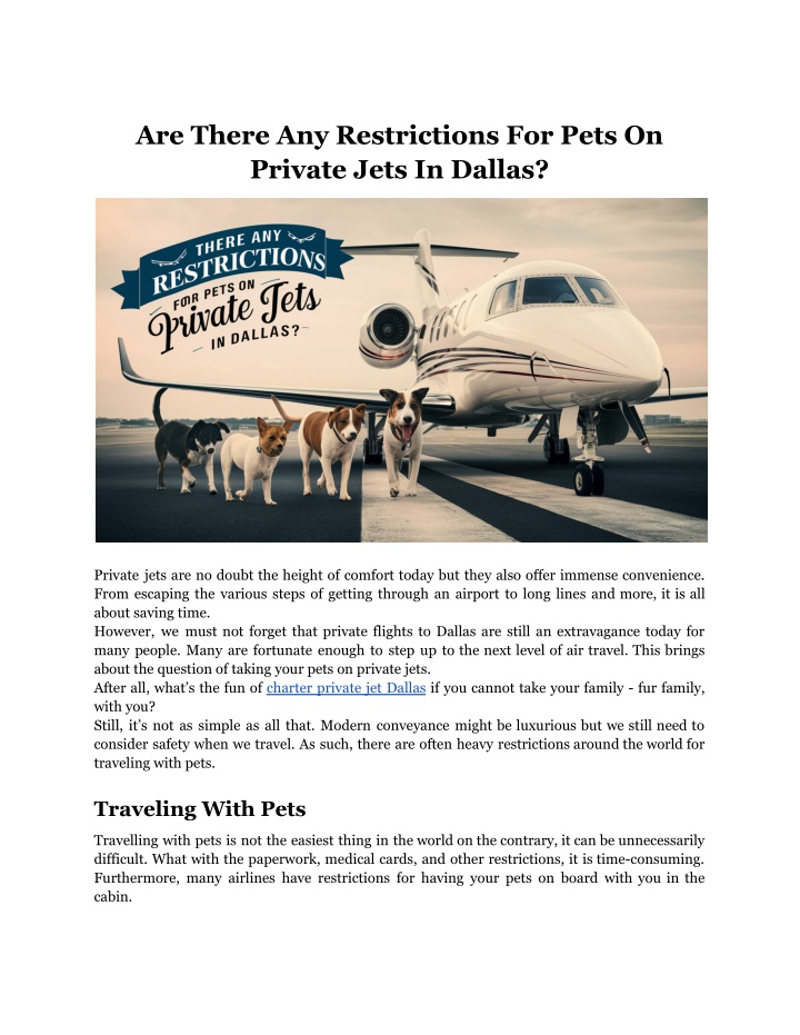 are there any restrictions for pets on private n.w