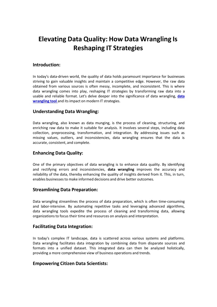 How Data Wrangling Is Reshaping IT Strategies in Deep