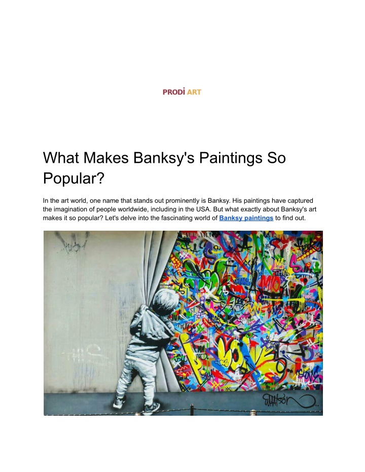 what makes banksy s paintings so popular n.w