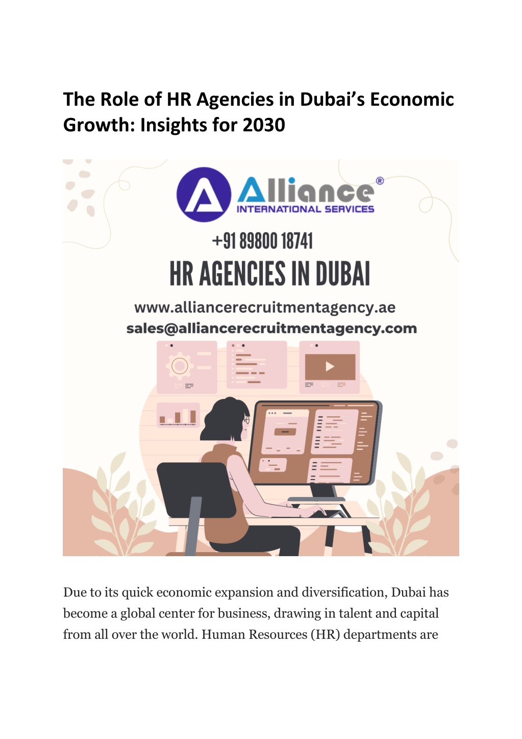 the role of hr agencies in dubai s economic l.w