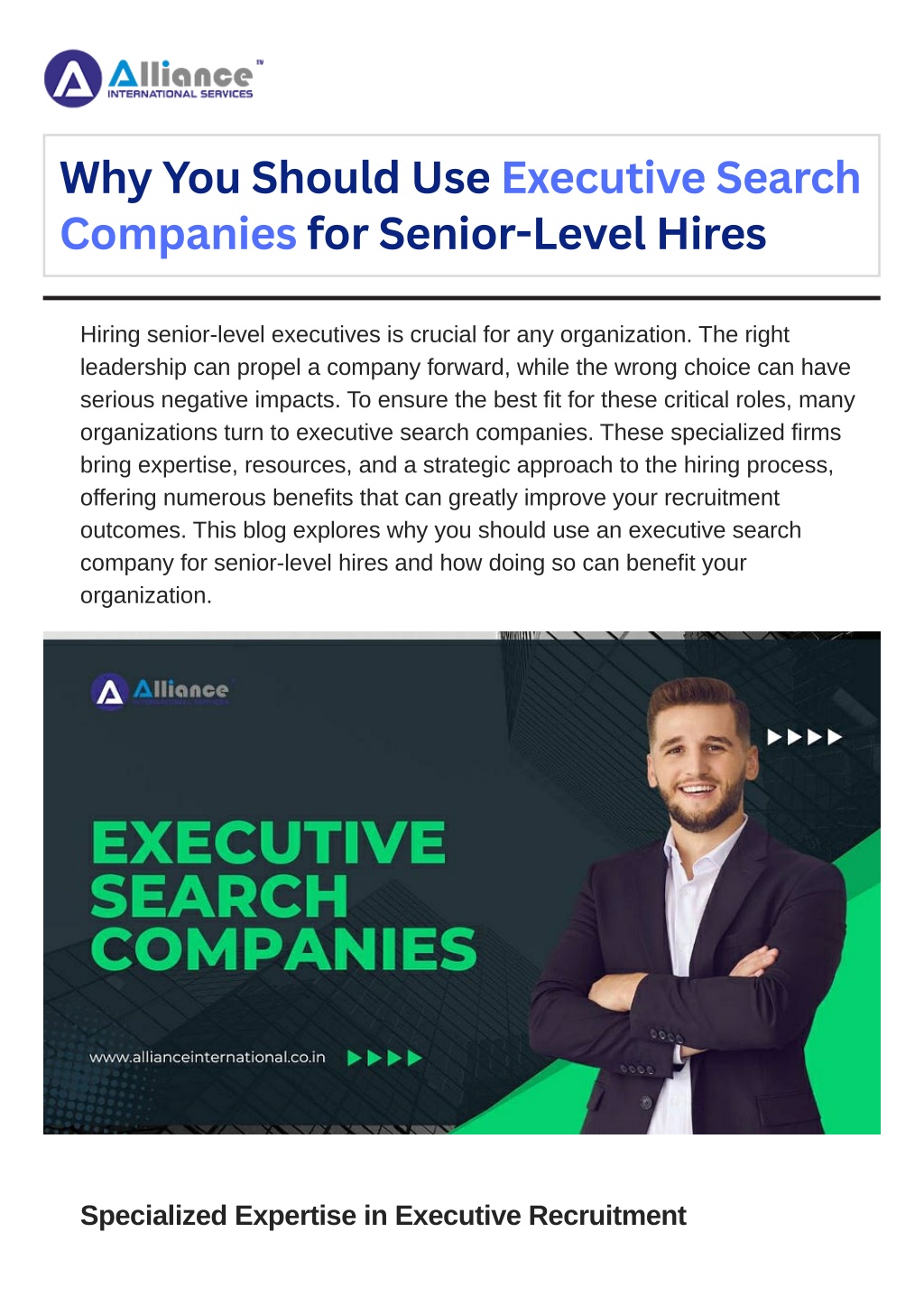 why you should use executive search companies l.w