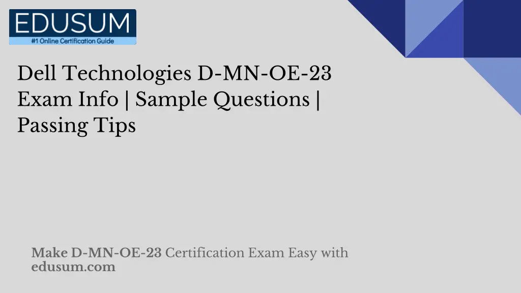 dell technologies d mn oe 23 exam info sample n.