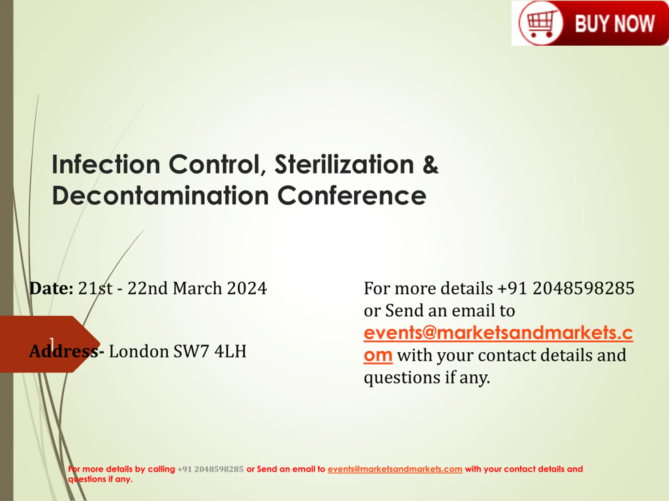 Infection Control, Sterilization & Decontamination Event |21st - 22nd March 2024