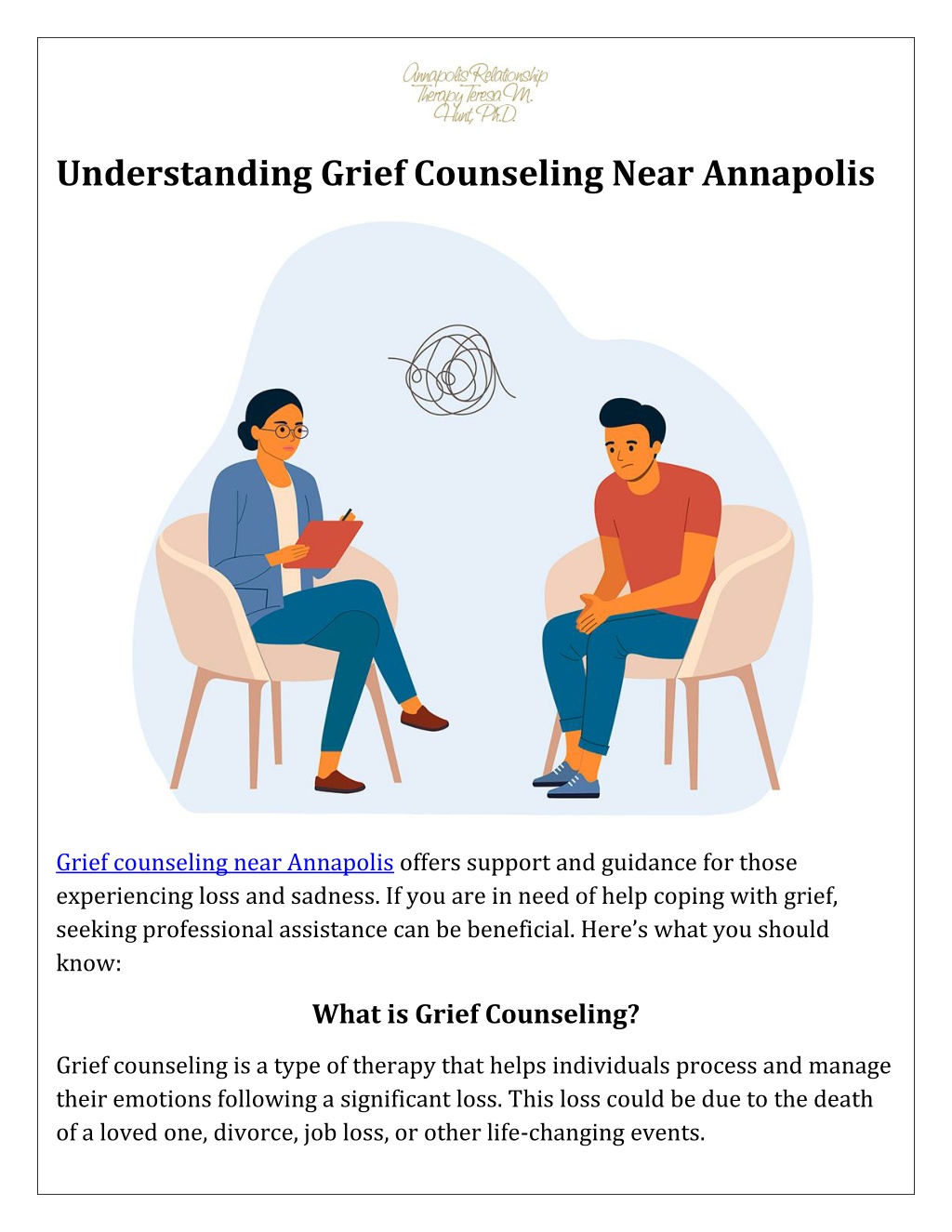 understanding grief counseling near annapolis l.w