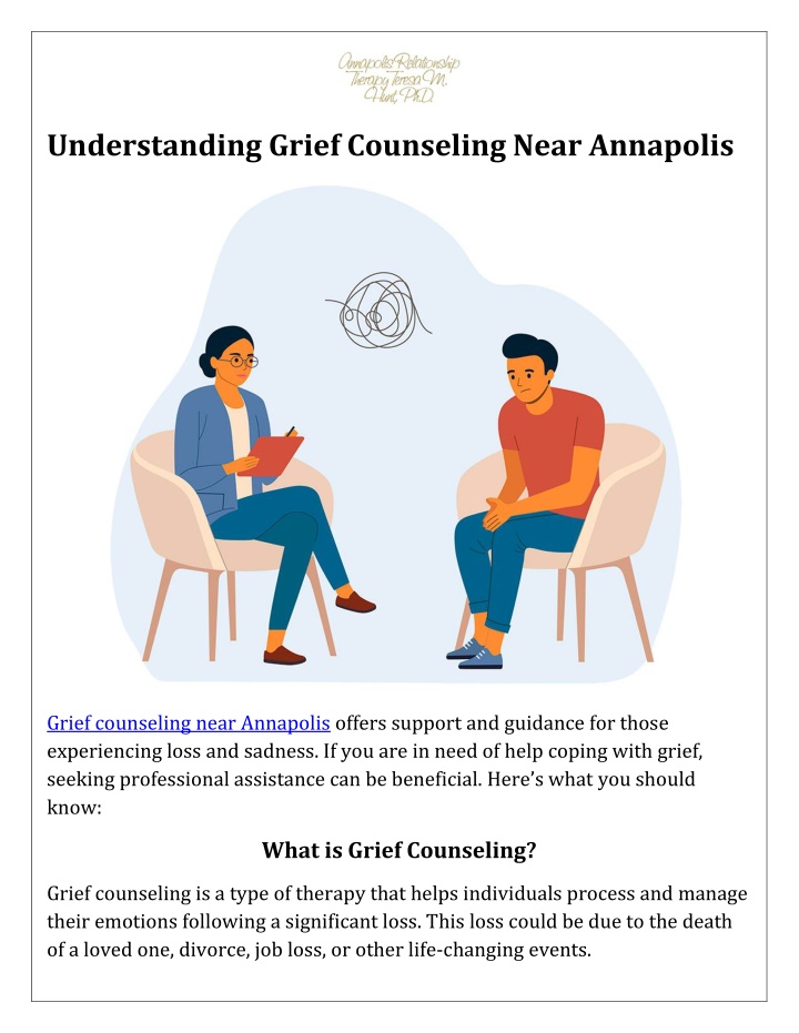 understanding grief counseling near annapolis n.w