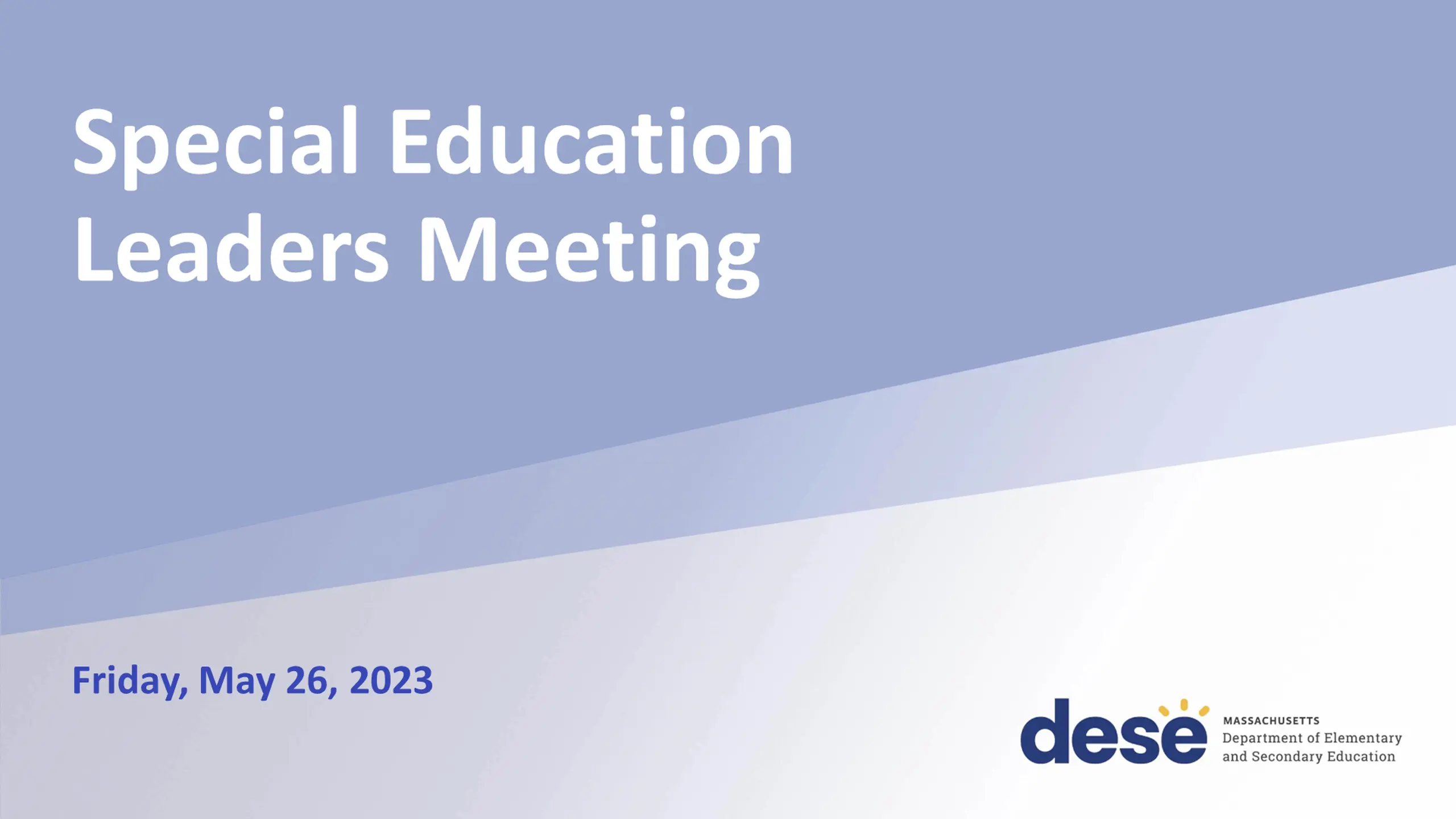 Special Education Leaders Meeting