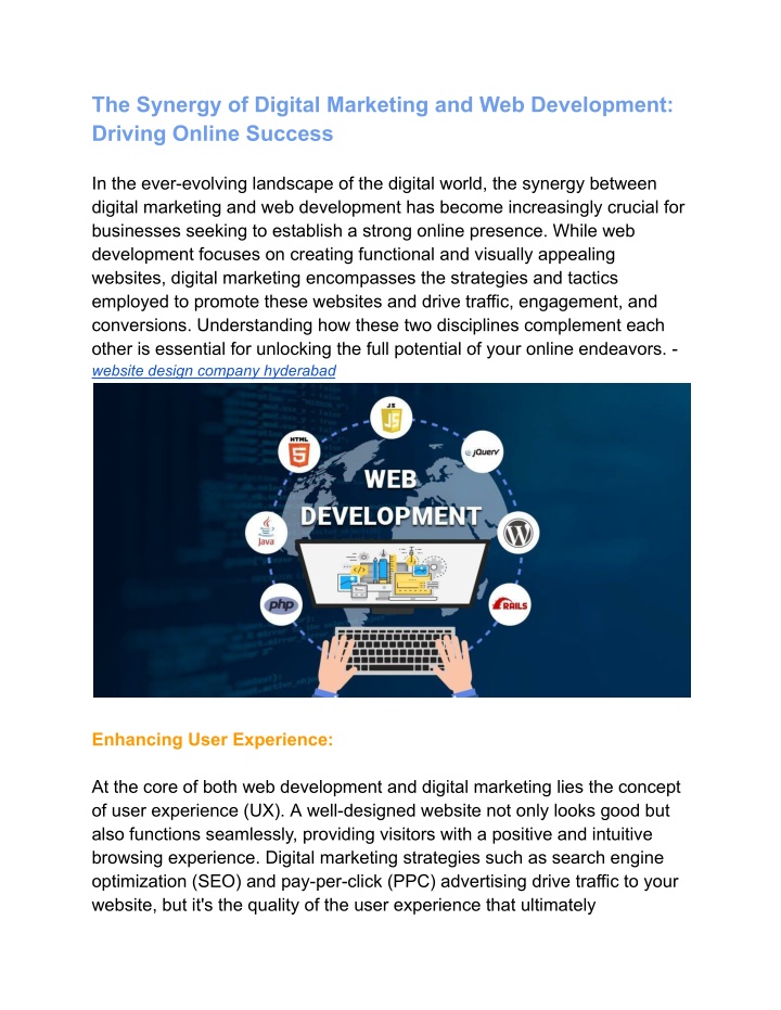 the synergy of digital marketing n.w