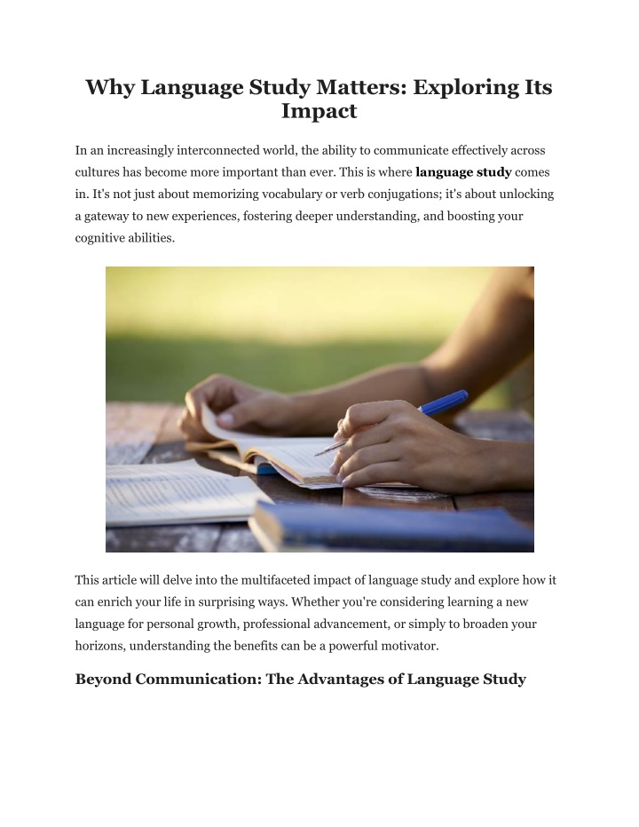 why language study matters exploring its impact n.w