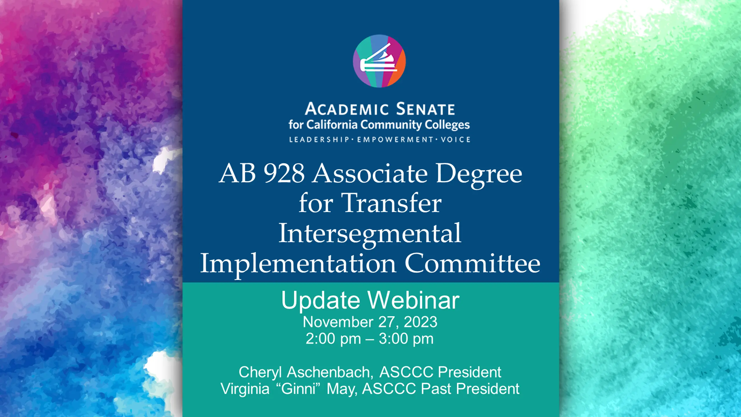 AB 928 Associate Degree for Transfer Implementation Committee Update Webinar