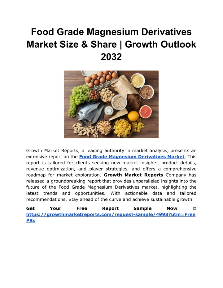 food grade magnesium derivatives market size n.w