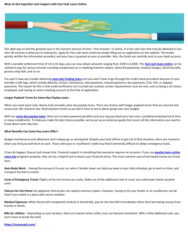 ways to get superfast cash support with fast cash n.w