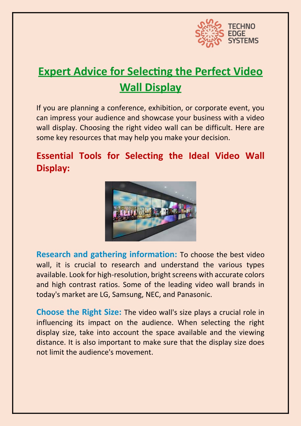 expert advice for selecting the perfect video l.w