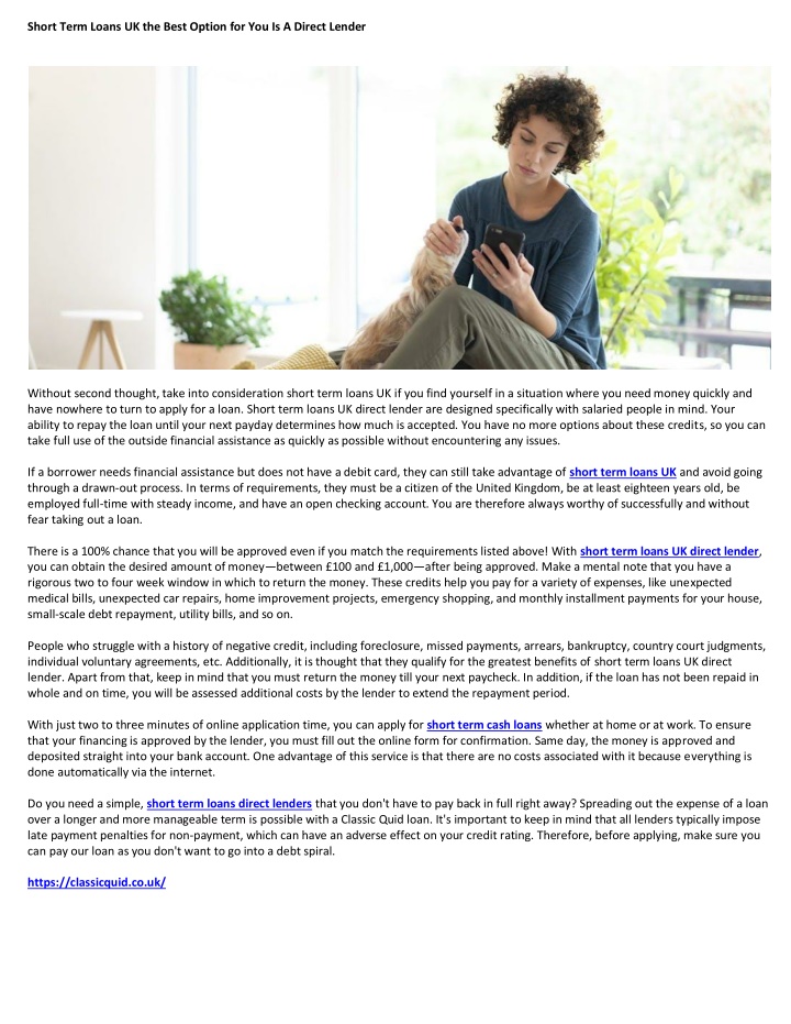 short term loans uk the best option n.w