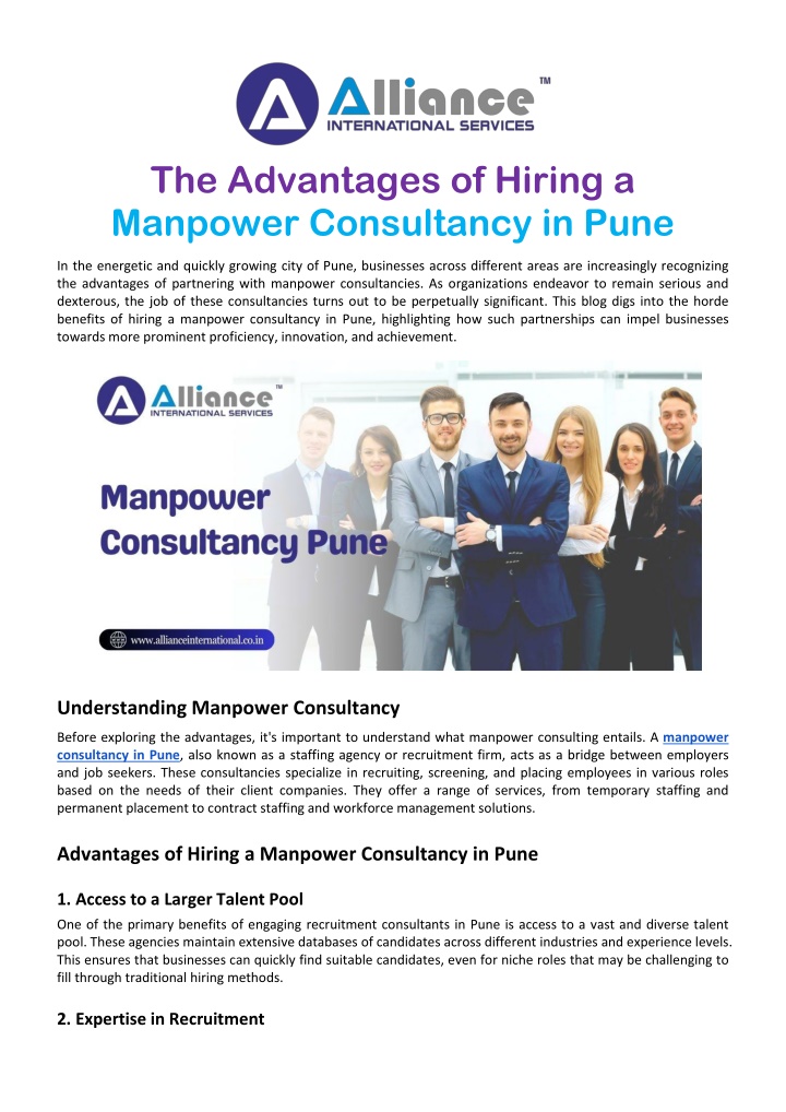 the advantages of hiring a manpower consultancy n.w