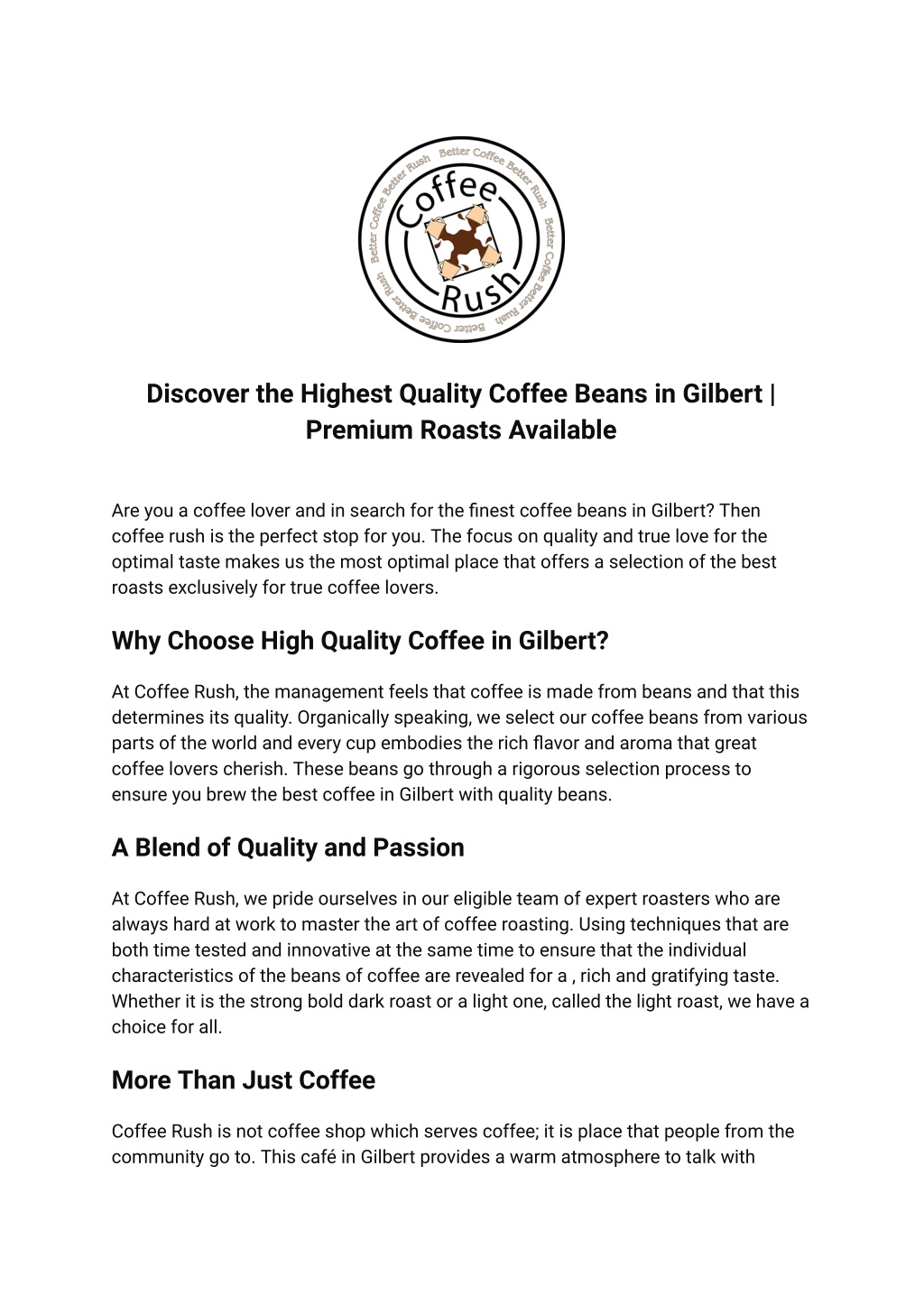 discover the highest quality coffee beans l.w