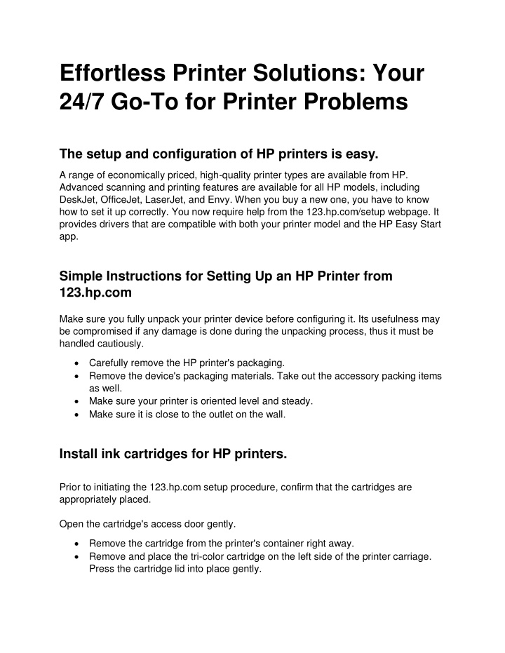 effortless printer solutions your n.w