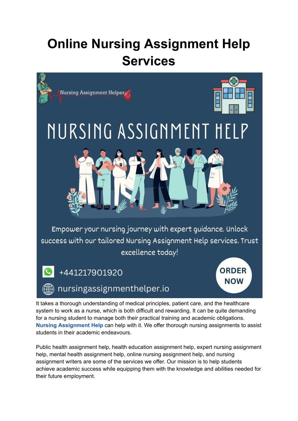 online nursing assignment help services l.w