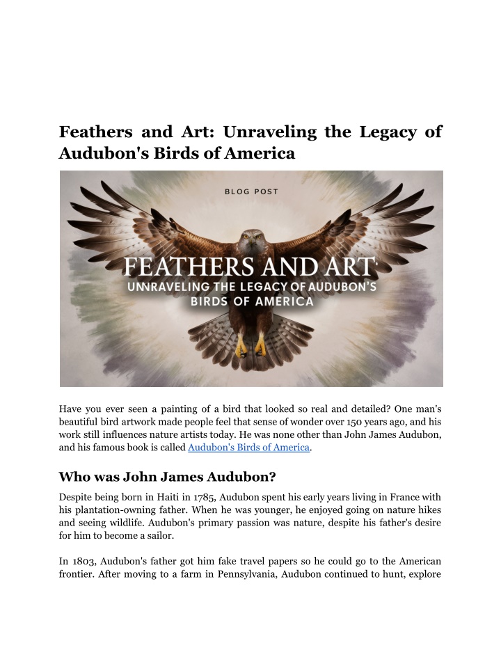feathers and art unraveling the legacy of audubon n.w