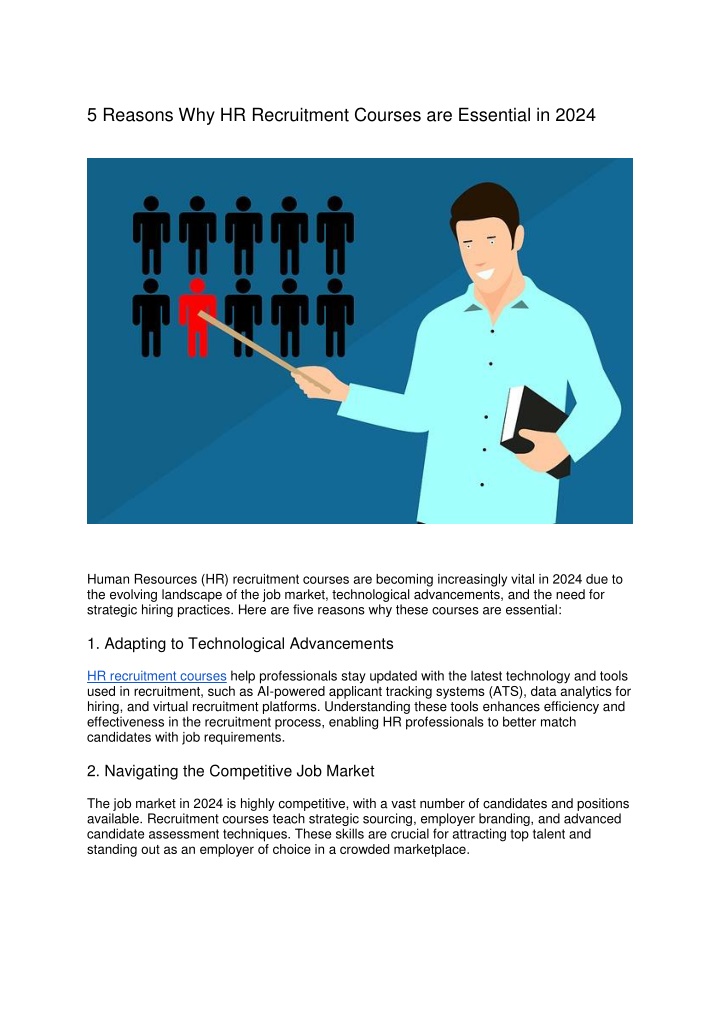 5 reasons why hr recruitment courses n.w