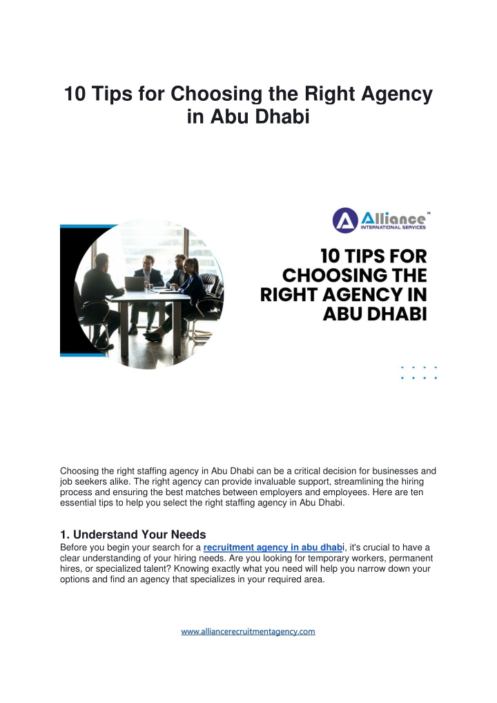 10 tips for choosing the right agency in abu dhabi n.w