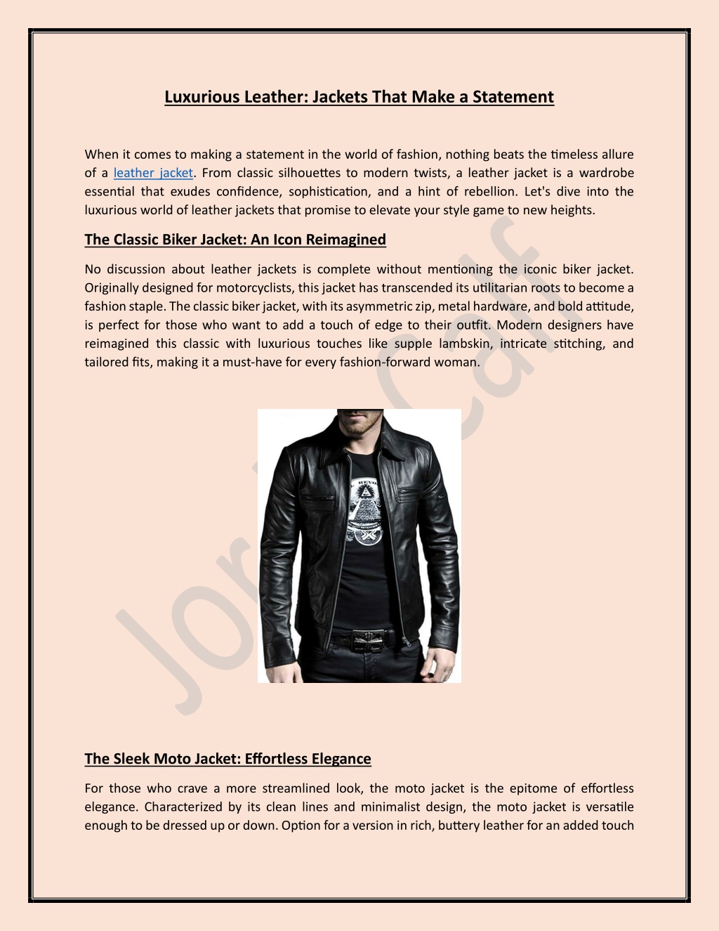 luxurious leather jackets that make a statement l.w