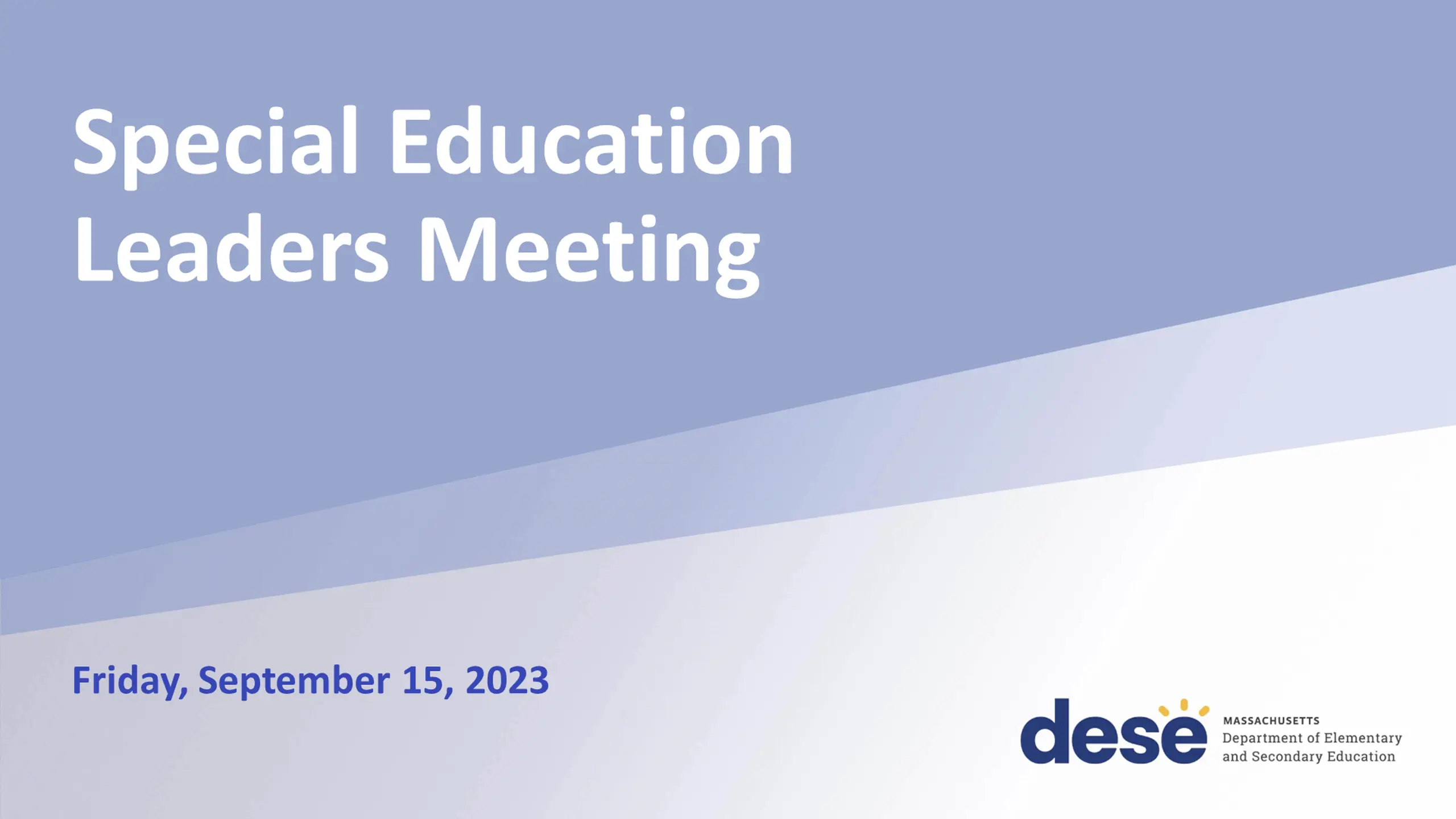Special Education Leaders Meeting