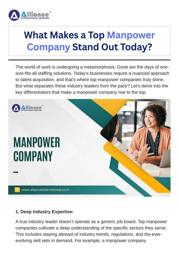 what makes a top manpower company stand out today n.w