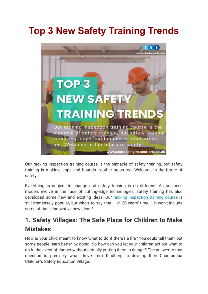 top 3 new safety training trends n.w
