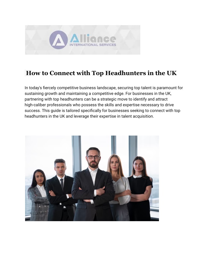 how to connect with top headhunters in the uk n.w
