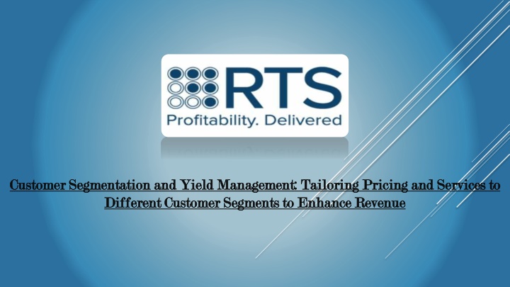 customer segmentation and yield management n.w