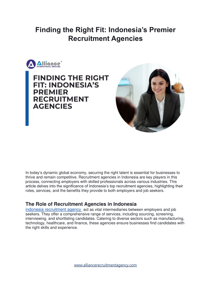 finding the right fit indonesia s premier n.w