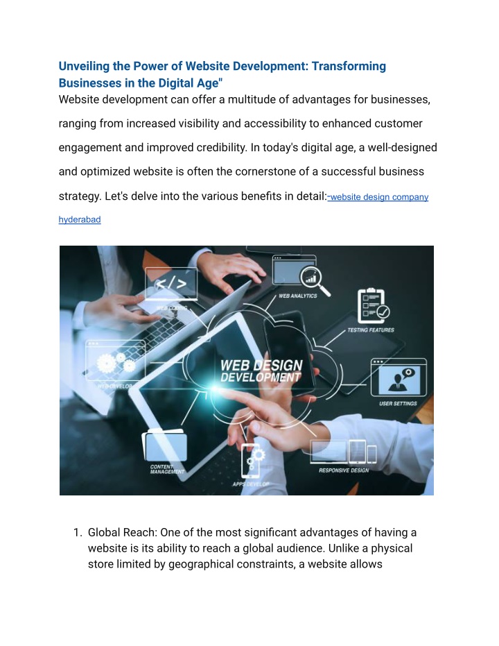 unveiling the power of website development n.w