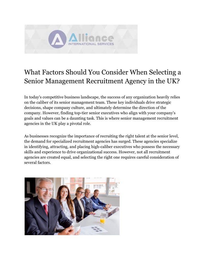 what factors should you consider when selecting n.w