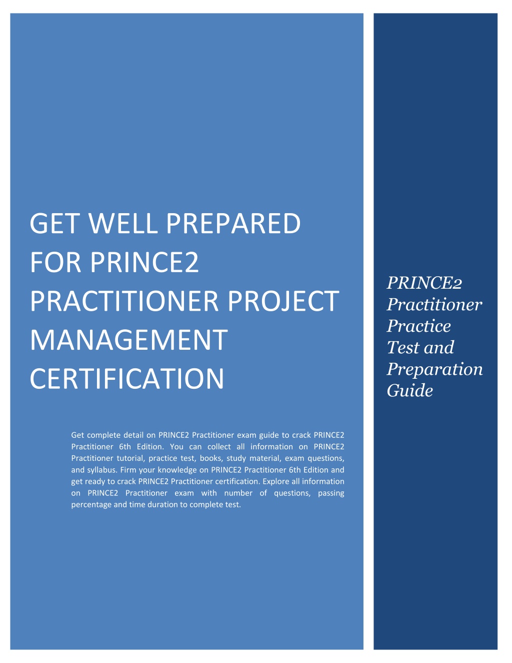 get well prepared for prince2 practitioner l.w