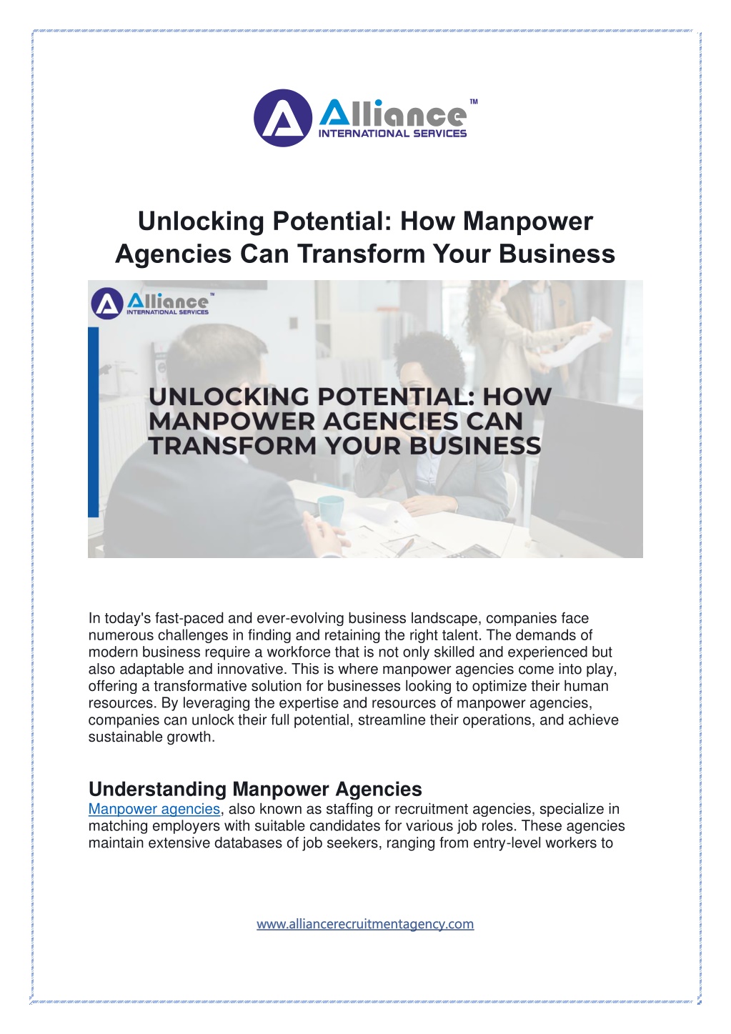 unlocking potential how manpower agencies l.w