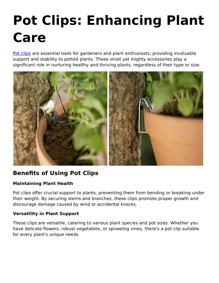 pot clips enhancing plant care n.w