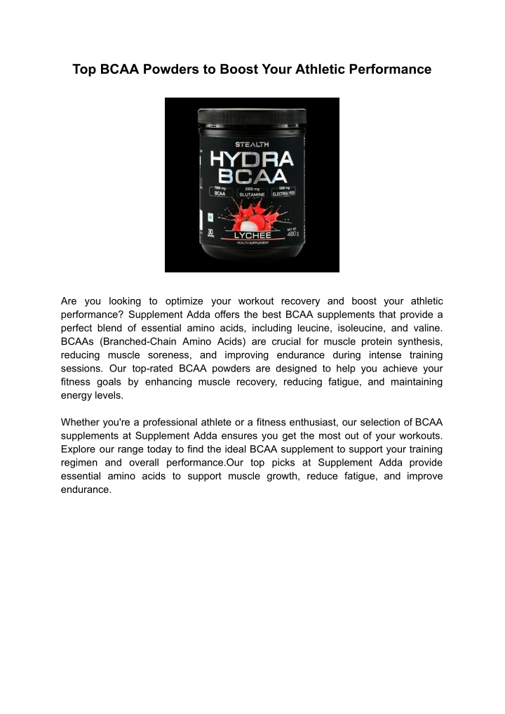 top bcaa powders to boost your athletic n.w