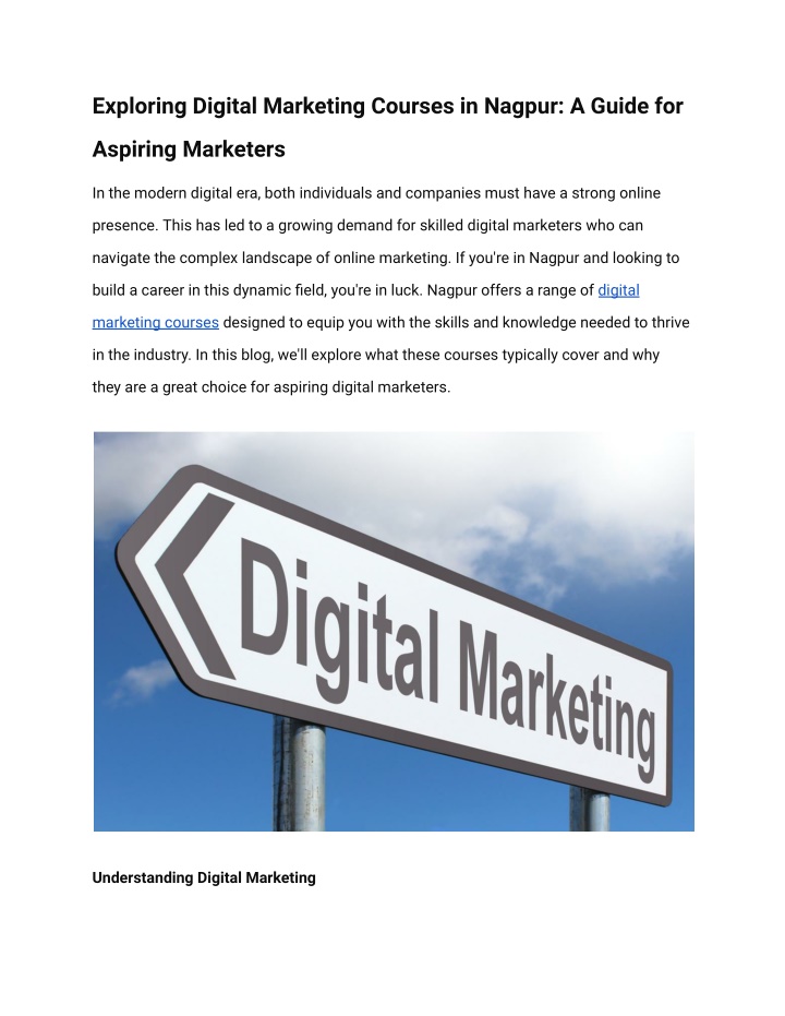 exploring digital marketing courses in nagpur n.w