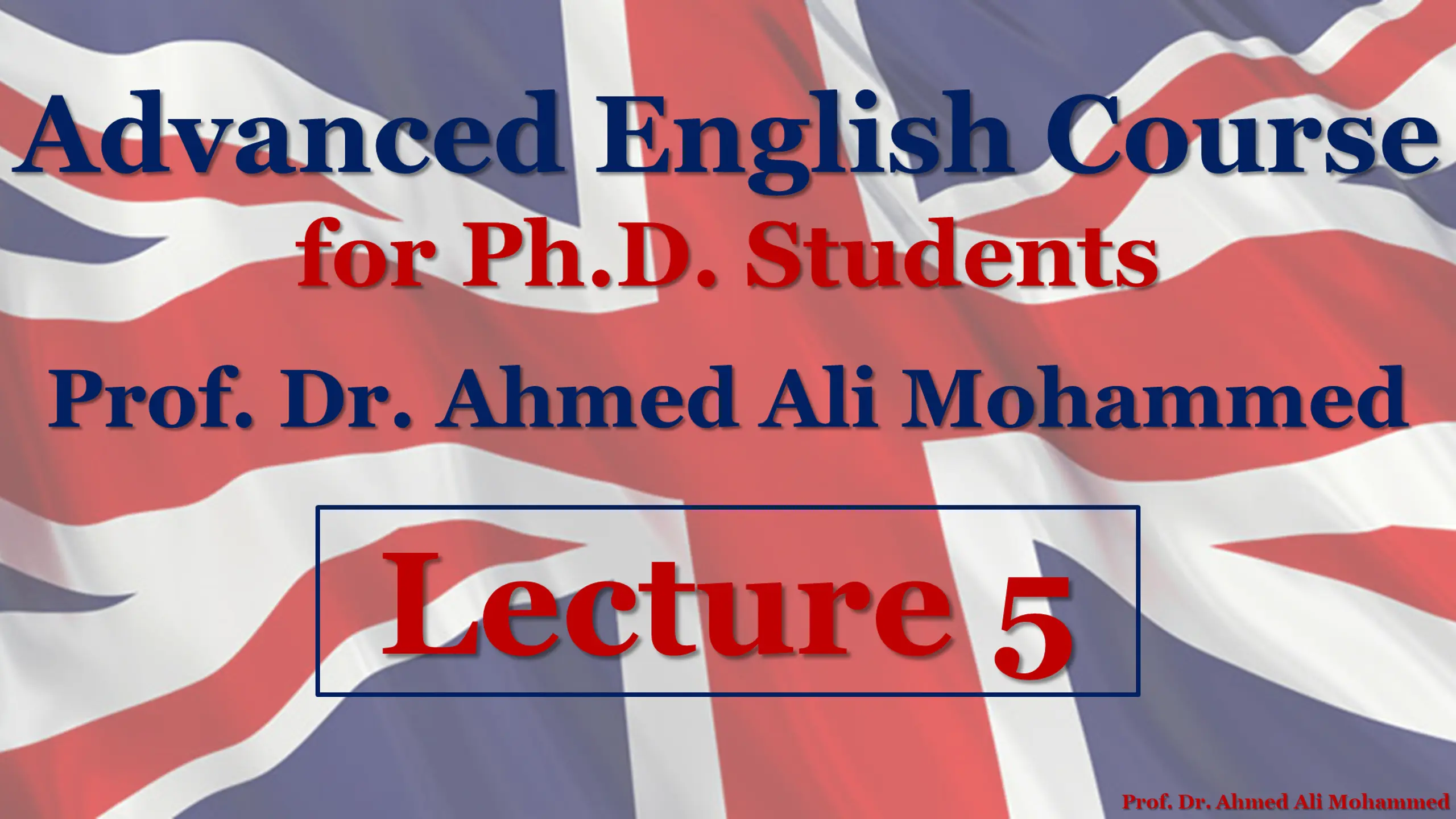 Advanced English Course for Ph.D. Students
