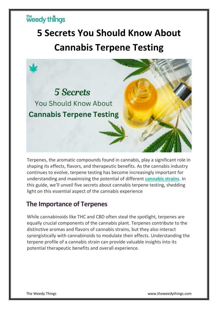 5 secrets you should know about cannabis terpene n.w