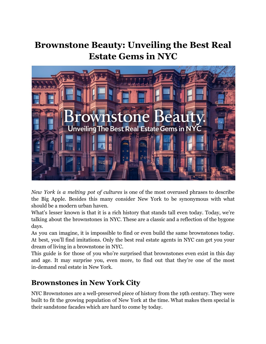 brownstone beauty unveiling the best real estate l.w