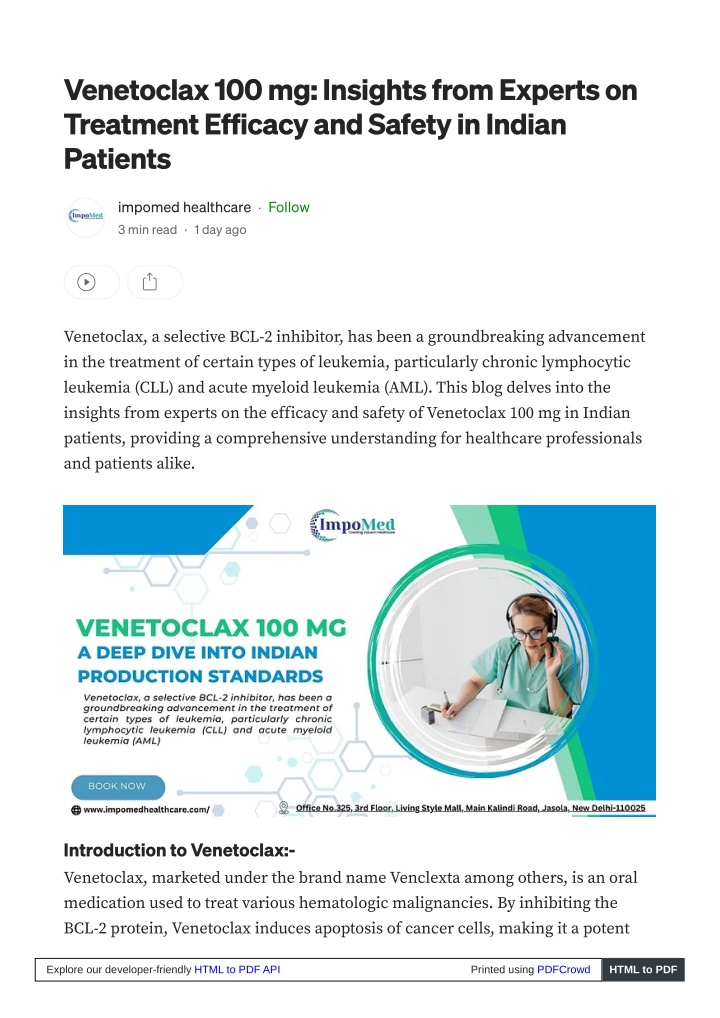 venetoclax 100 mg insights from experts n.w