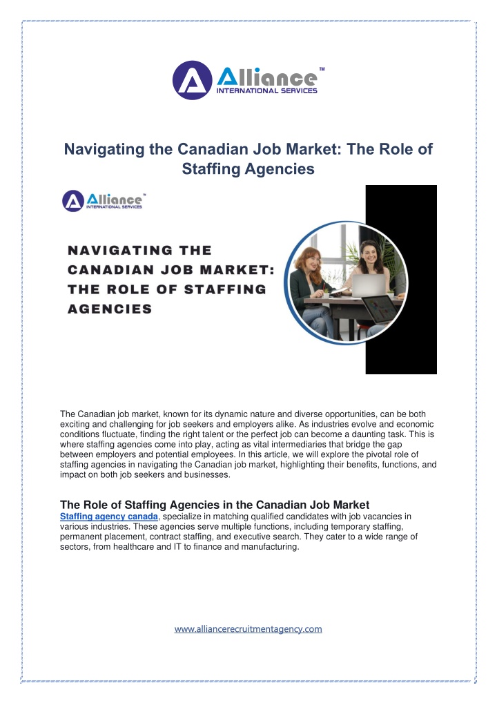 navigating the canadian job market the role n.w