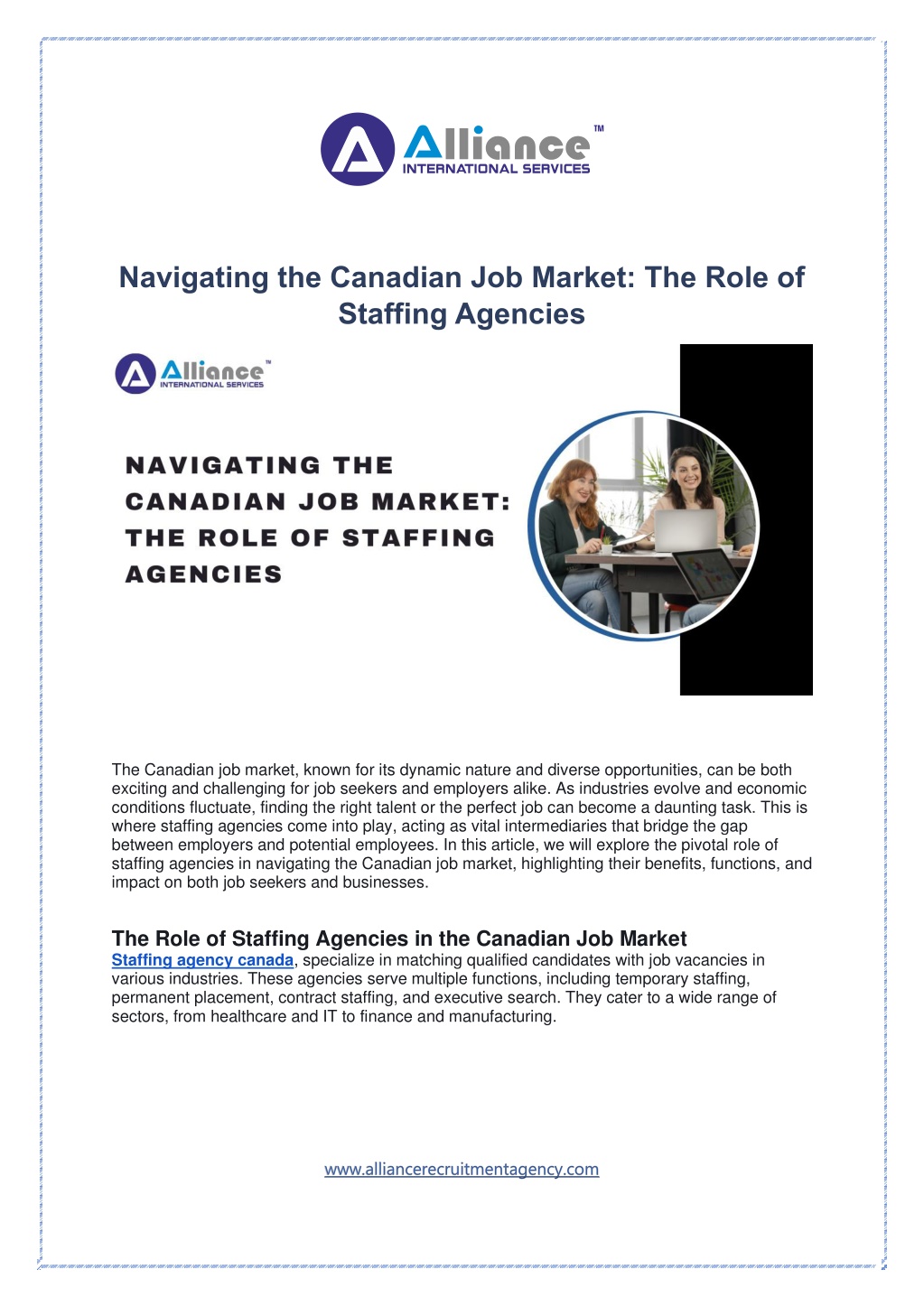 navigating the canadian job market the role l.w